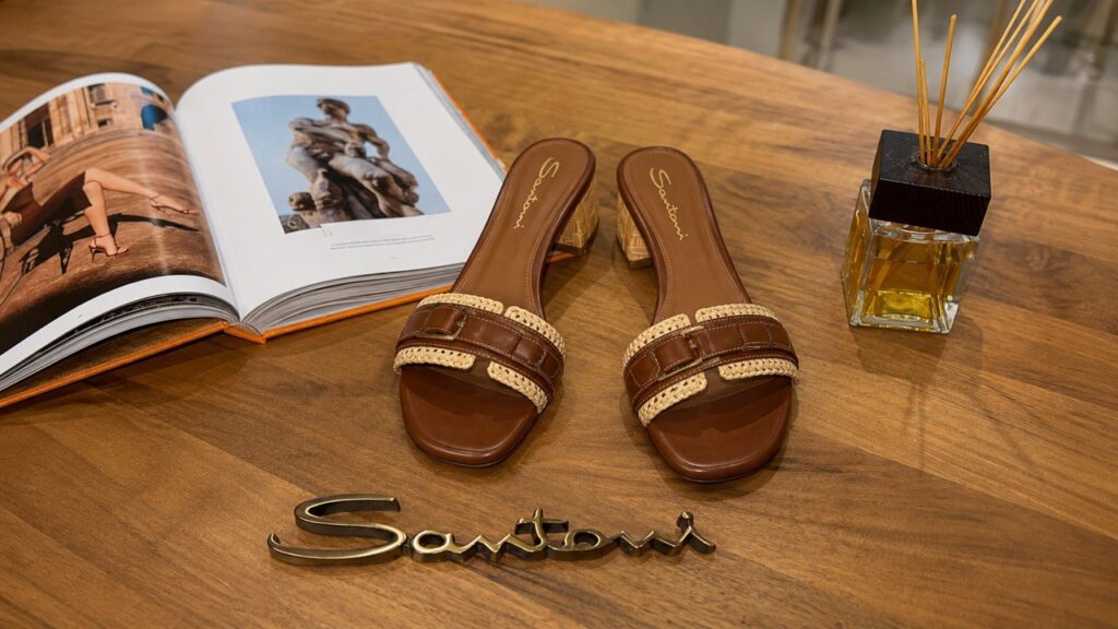 Классический итальянский стиль — женские босоножки Santoni в итальянском бутике