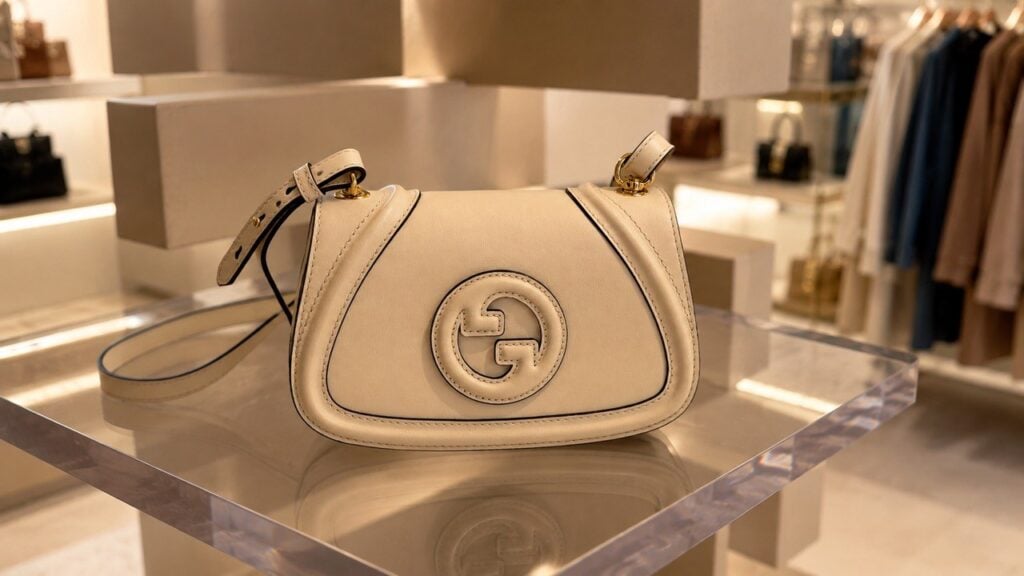 Классический итальянский стиль — светлая сумка Gucci среди оригинальных товаров из Италии