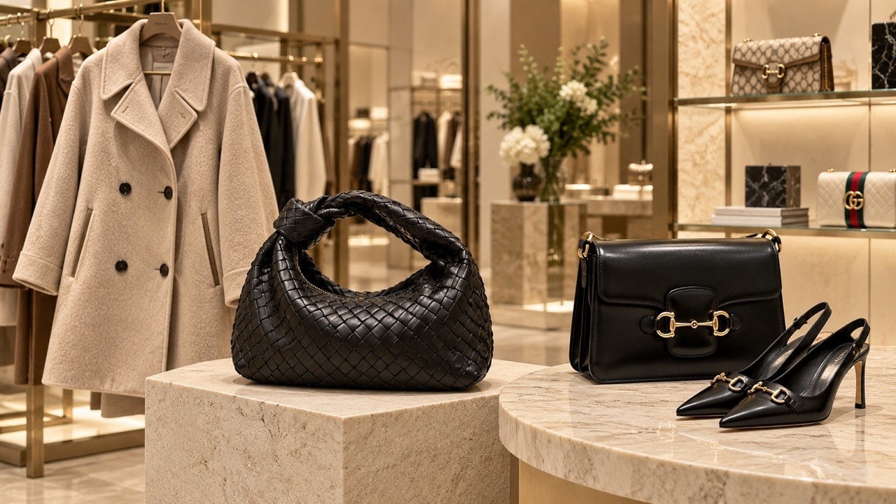 Итальянская школа моды - Gucci, Bottega Veneta и Max Mara в интерьере итальянского бутика