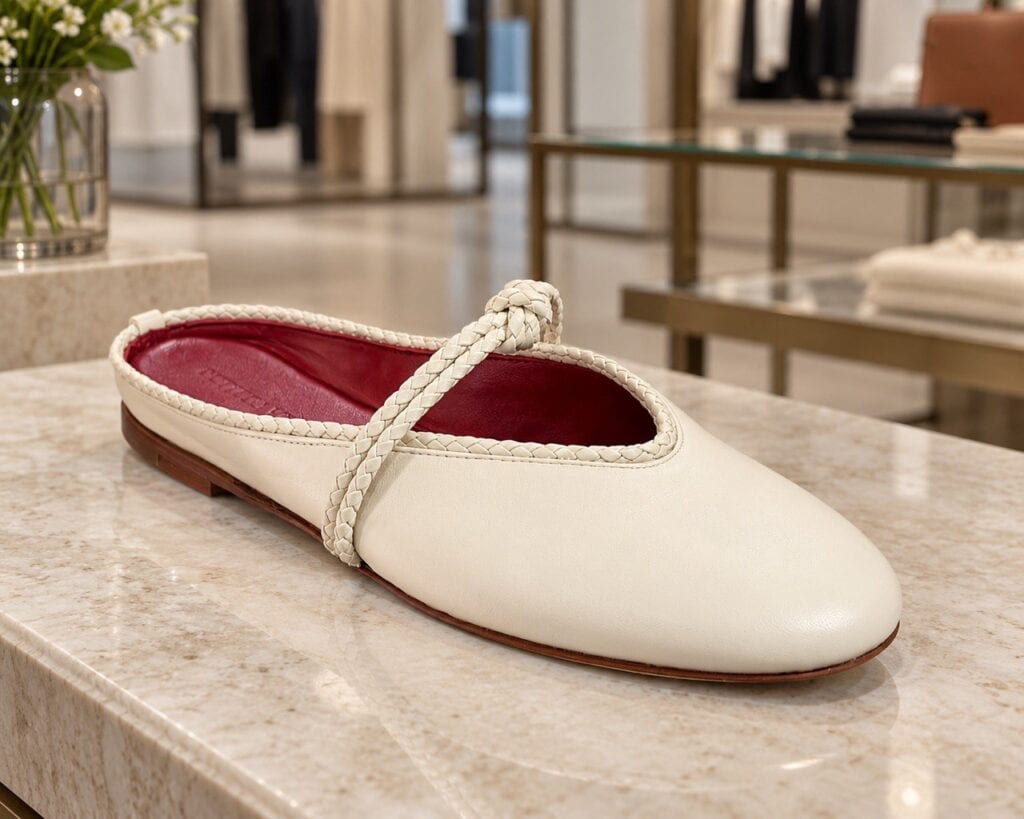 Bottega Veneta и тихая роскошь - кремовая обувь с плетёной кожаной отделкой